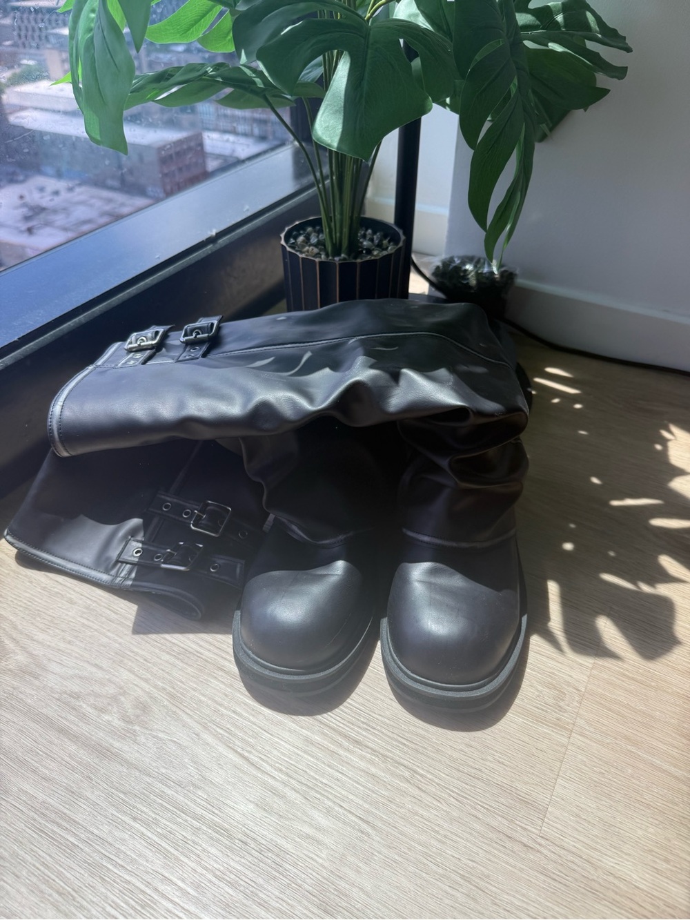 Korean branded fold over boots